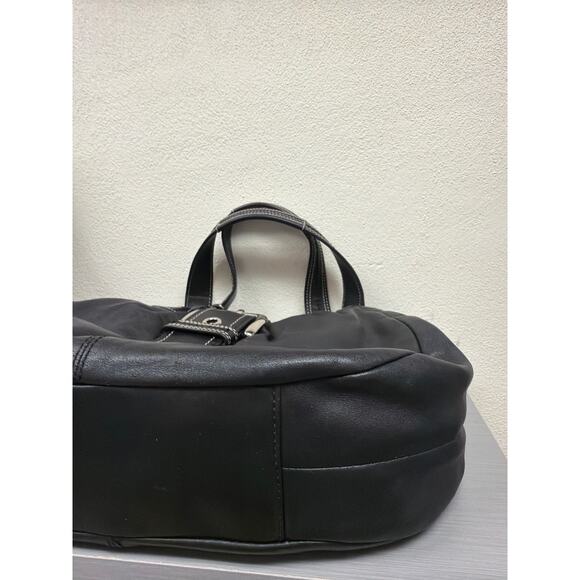 Coach Y2K Soho Leather Lynn Pleated Hobo Buckle Black Shoulder Bag Purse F15527 - Picture 8 of 16